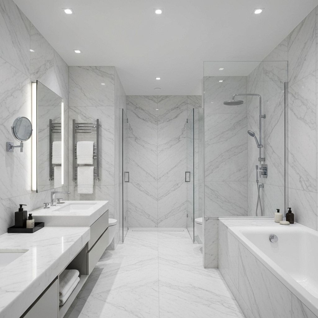 Salle de bain luxe en marbre Carrare